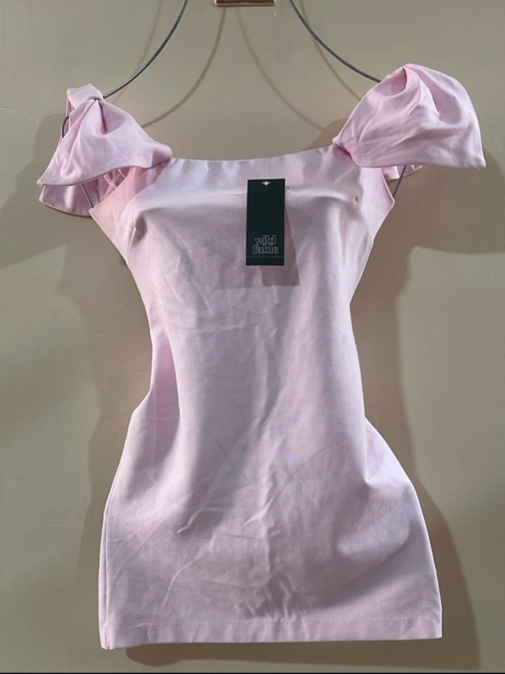 Wild Fable Women’s Dress Vibrant Pink with Bow in the Shoulders